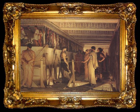 framed  Alma-Tadema, Sir Lawrence Pheidias and the Frieze of the Parthenon Athens (mk24), ta009-2
